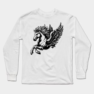 Mythical Winged Horse: Pegasus camp half blood - percy jackson Long Sleeve T-Shirt